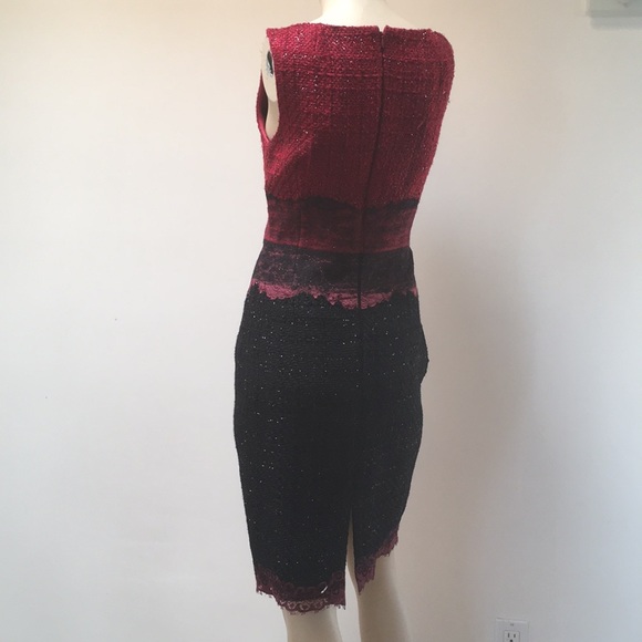 Host pick!🥰Like New❤️Talbot Runhof “Roxie” Tweed/Lace Dress 4 - Picture 2 of 8